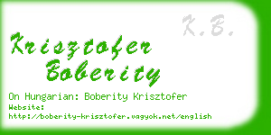 krisztofer boberity business card
